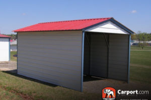 12' X 21' Vertical Roof 1 Car Metal Carport Facade Example in Metal Carport With Sides
