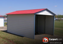 12' X 21' Vertical Roof 1 Car Metal Carport Facade Sample in Steel Carport With Sides