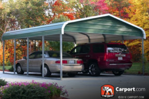 12X26 Carport For Single Car Regular Roof Facade Example in 12X26 Metal Carport