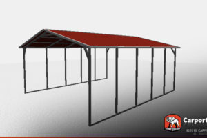 18' X 21' X 6' Sturdy Vertical Roof Metal Carport Photo Example in Metal Carport Vertical Roof