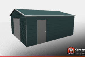 18' X 21' X 8' Fully Enclosed Metal Workshop Building Picture Sample for Fully Enclosed Carport