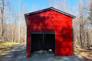 18'x30' Vertical Roof Style Metal Building  18X30 Metal Garage Picture Sample of 18X30 Metal Carport