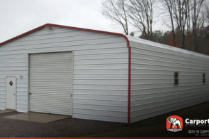 24' X 36' Metal Garage With Regular Style Roof Image Sample in 24X36 Metal Carport