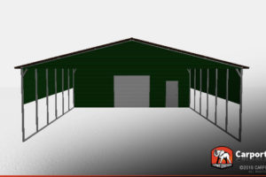 30' X 50' Storage Building With Vertical Roof Style Photo Example in 30X50 Metal Carport