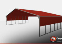 40' X 26' Vertical Roof Metal Carport With Side Panels Photo Sample in Metal Carport Side Panels