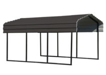 Arrow 10 Ft W X 15 Ft D Charcoal Galvanized Steel Carport  Car Canopy  And Shelter Image Sample of Steel Galvanized Carport