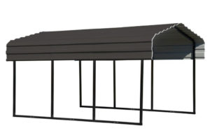 Arrow 10 Ft W X 15 Ft D Charcoal Galvanized Steel Carport  Car Canopy  And Shelter Image Sample of Steel Galvanized Carport