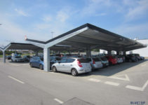 Bluetop Solar Parking  Opti System Facade Example in Commercial Solar Carport