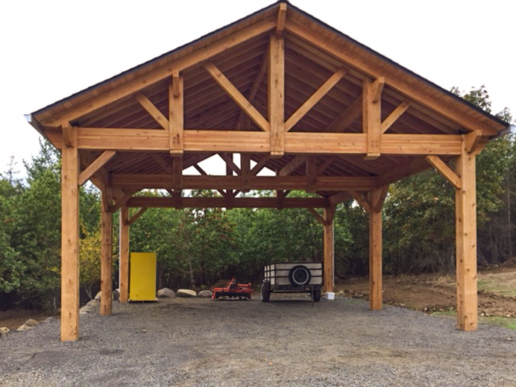 Plan Wooden Carport Designs   Building An Easy Diy Rv Cover Western Timber Frame Facade Example For Wood Rv Carport Plans 