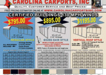 Carolina Carports Certified Carports  Garages Picture Sample in Metal Carport Price Sheet