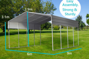 Details About Steel 6X9M Double Carport Kit Backyard Shelter Diy Shed  Garage Portable Pergola Image Example of Canopy Shed Carport