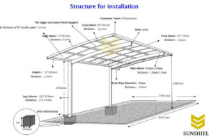 Diy Metal Carport Build Polycarbonate Parking Shade  Sunshield Facade Example in How To Install A Metal Carport