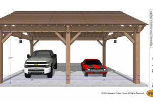 Easily Build Your Own Carport Rv Cover  Western Timber Frame Picture Example in 2 Car Wood Carport Kit