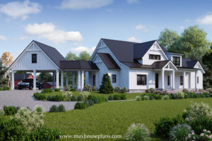 Modern Farmhouse House Plan  Max Fulbright Designs Picture Sample in Modern Farmhouse Carport