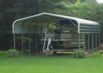 Pontoon Boat Cover  Custom Metal Boat Cover For A Pontoon Picture Sample in Metal Carport Covers