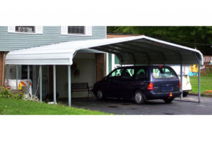 Rhino Shelter® St222412H  22' W X 24' L X 12' H Steel Carport House Image Example in Rhino Shelter Steel Carport