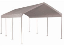 Shelterlogic 10 Ft W X 20 Ft D Supermax Heavyduty 8Leg Canopy In White  With Industrialgrade Slipfit Steel Frame Image Example in Carport Canopy Heavy Duty