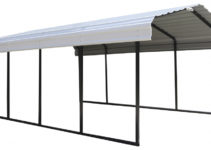 Shelterlogic Steel Carport 12'x20'x7' Blackeggshell  Walmart Picture Example for Metal Carport Replacement Parts Near Me