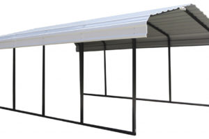 Shelterlogic Steel Carport 12'x20'x7' Blackeggshell  Walmart Picture Example for Metal Carport Replacement Parts Near Me