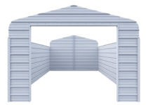 Versatube Enclosure Kit For 12 Ft W X 20 Ft L X 7 Ft H Steel Carport Picture Example in Metal Carport Kit Home Depot